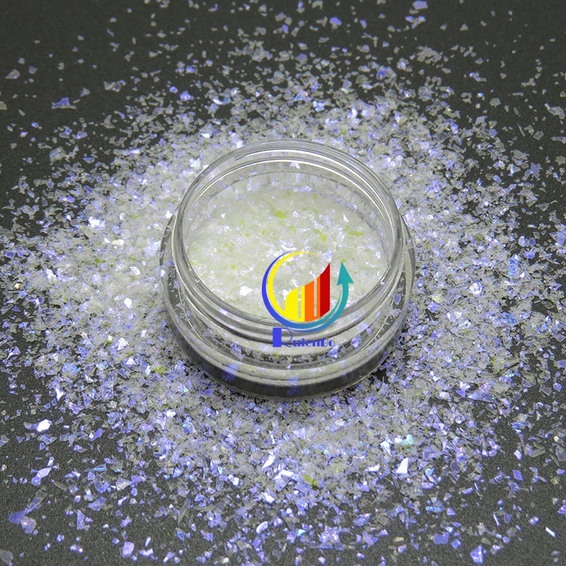 Bulk white iridescent glitter powder Irregular Glitter Flakes Irregular Loose Glitter for Nail Art Resin craft