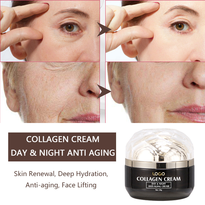 Collagen Beauty Cream with Retinol and Hyaluronic Acid Instant Face Lift Day and Night Collagen Cream for Face