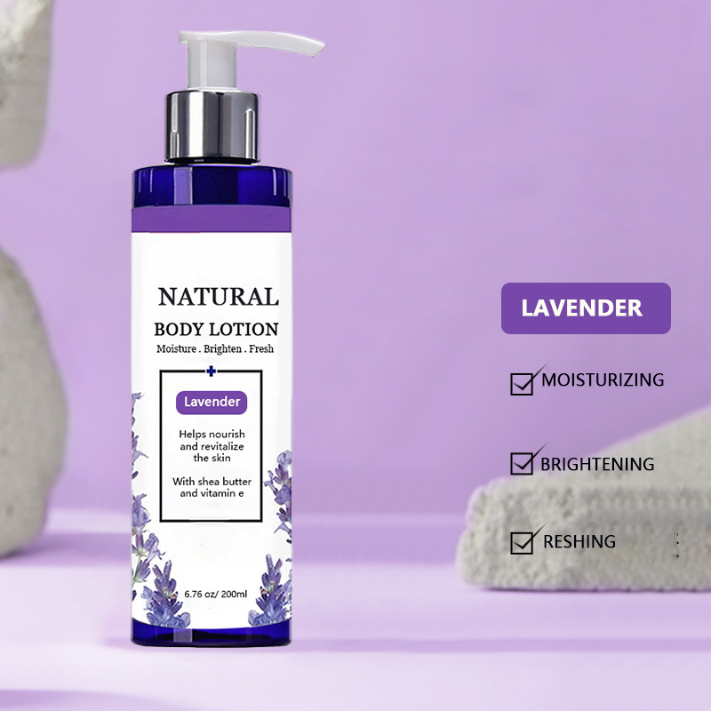 OEM Korean Lavender Moisturizing Lightening Natural Vitamin E Body Lotion for Women