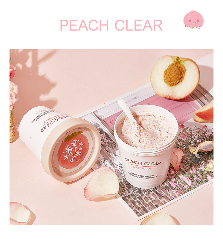 private label whitening body scrub, bulk natural vegan body scrub Custom peach ice cream pink organic exfoliating body scrub