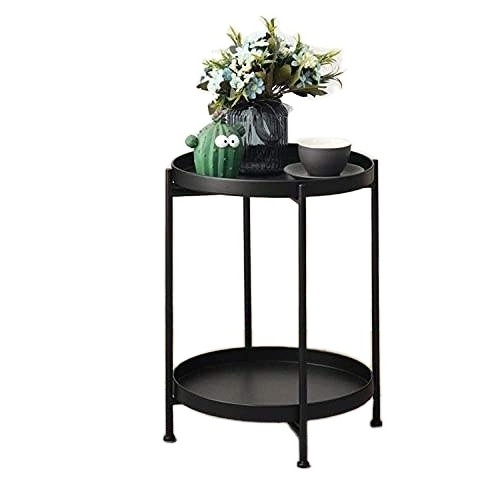 Metal frame mini side table with storage side table dresser with fridge iron art side table