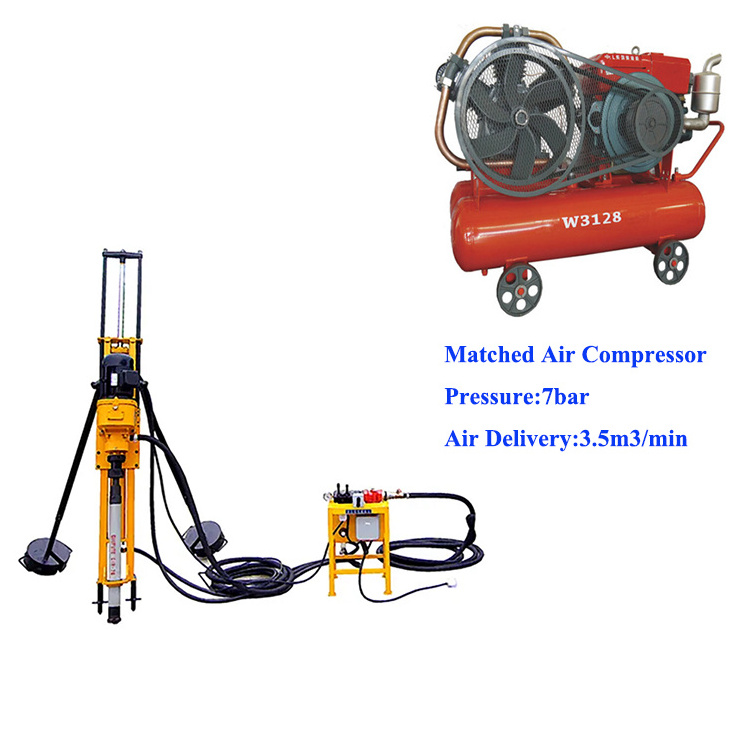 HQD70 15m Small Portable Drilling Rig DTH Blast hole Drilling Rig For Slope Protection