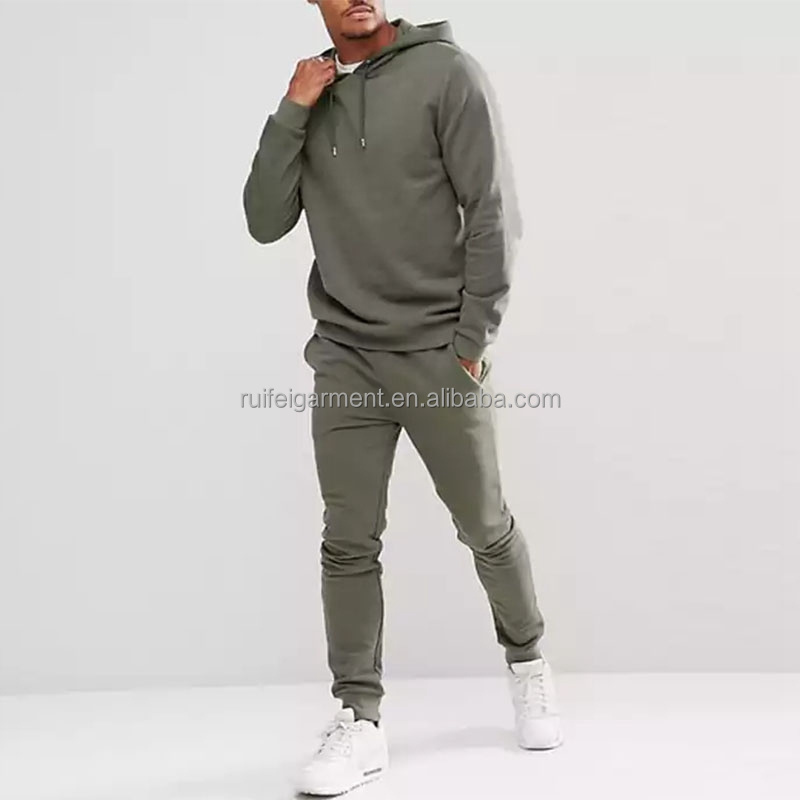 OEM Custom Blank Plain Sweatpants and Hoodie Jogger Set Unisex Sports Running Tracksuit Sweatsuit for Men