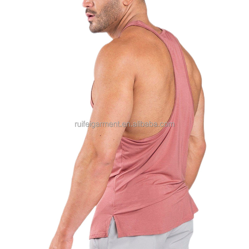 OEM Custom Bamboo Slim Fit Muscle Training Workout Tank Top Sleeveless Vest Stringer Gym Singlet for Men