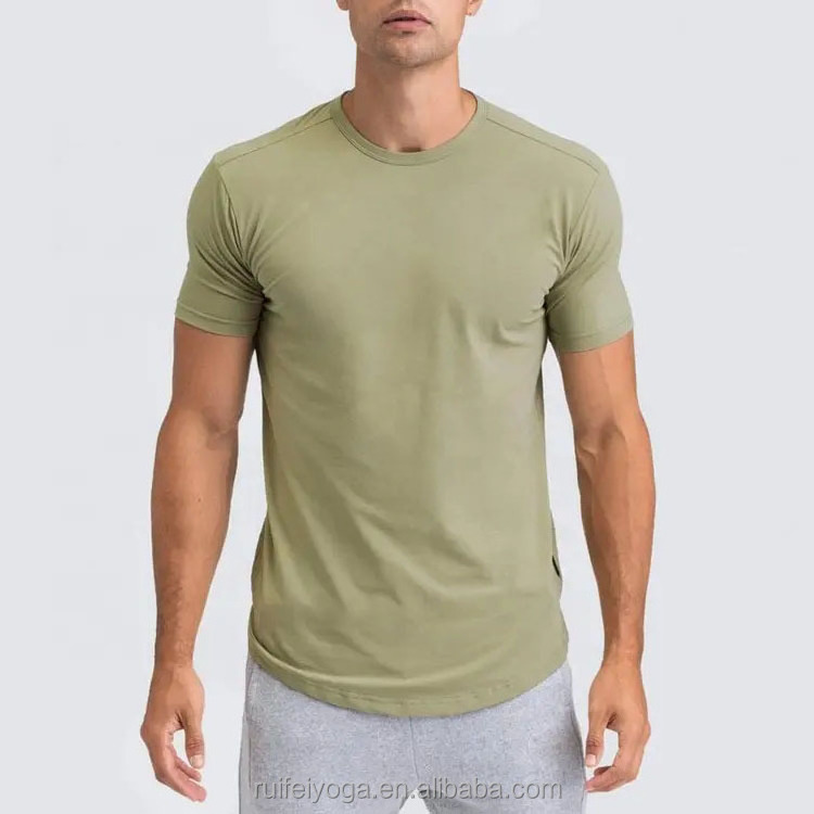 Manufacturing Custom Sustainable Eco friendly Blank Bamboo T shirt 250gsm Cotton Blank Gym Sport Men Hemp Organic Cotton T-shirt