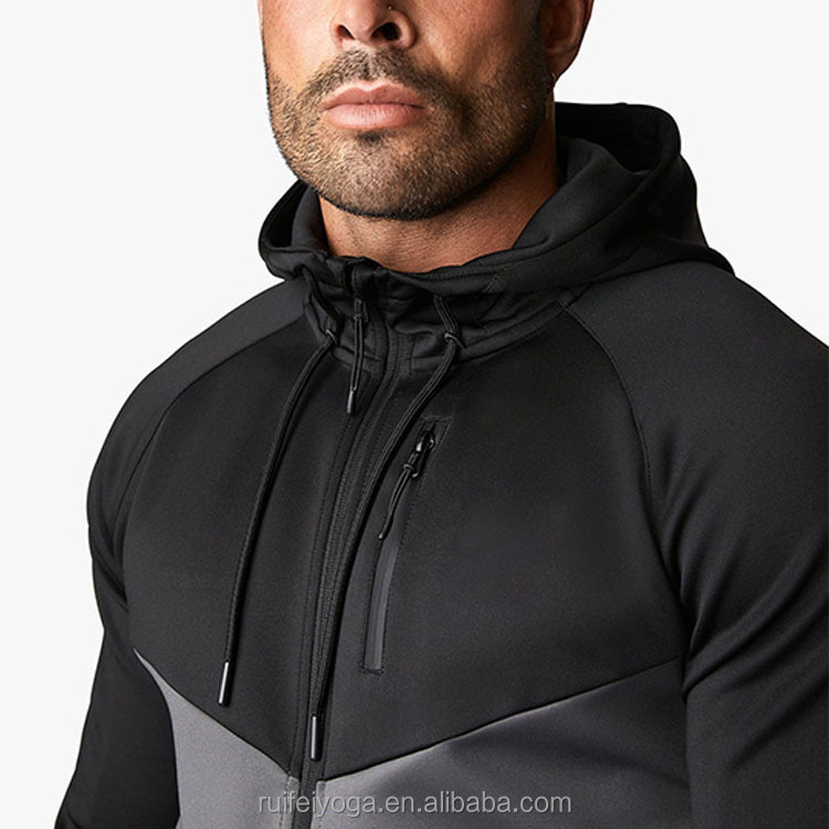 Custom High Quality Men Tracksuit Top Thick Cotton Poly Pullover Plain Slim Fit Gym Athletic Sport Zip Up Workout Hoodie For Men