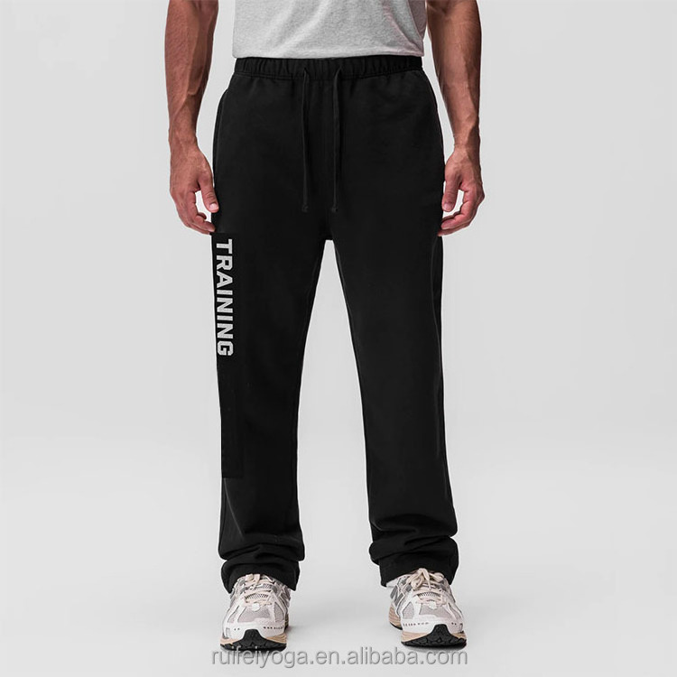 Custom Streetwear Warm Soft Heavy Weight French Terry Cotton Blank Straight Leg Sweatpants Men Sweat Jogger Pants