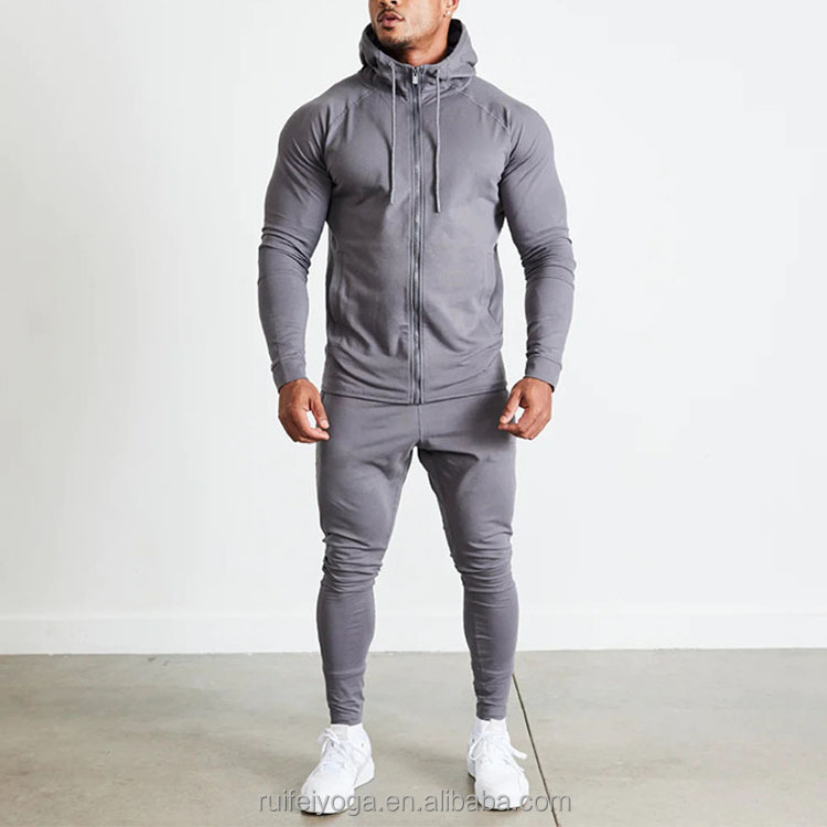 Manufacturer Training Gym Track Suits Custom Unisex Blank Plain Cotton Two Piece Pant Mens Jogging Suits Sweatsuit Set Tracksuit