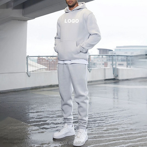 New Premium Quality Polyester Unisex Track Sweat Suit 2 Piece Hoodie Jogger Set Custom Winter Plain Men Tech Fleece Tracksuit