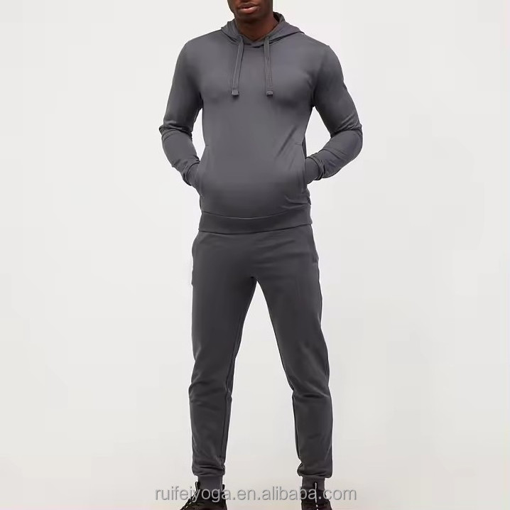 Custom Logo High Quality Slim Fit Men Sweat Suits Polyester Cotton Sports Track Suit 2 Piece Hoodie And Jogger Tracksuits Set