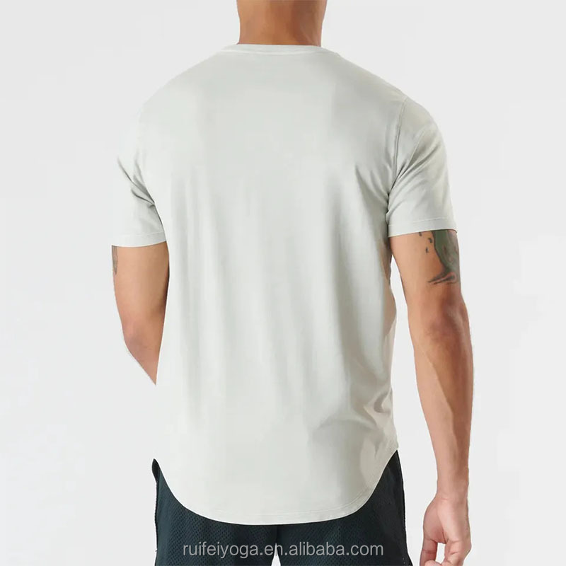 Eco friendly Blank Bamboo Hemp T Shirt 180 gsm Short Sleeve Crewneck Men's Sustainable Tee T-Shirt Custom Organic Cotton T Shirt