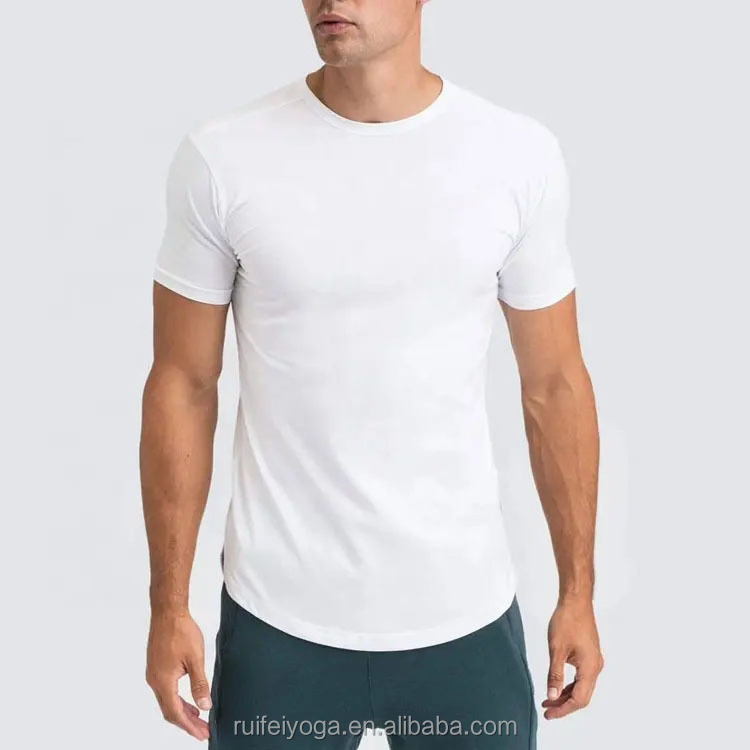 Manufacturing Custom Sustainable Eco friendly Blank Bamboo T shirt 250gsm Cotton Blank Gym Sport Men Hemp Organic Cotton T-shirt