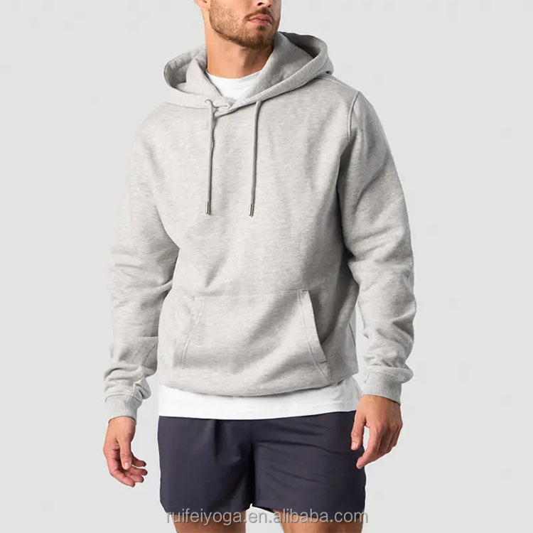 Cheap Custom Design High Quality Fleece Fabric 80 Cotton 20 Polyester 500gsm Oversized Plain Sports Gym Training Men Hoodies