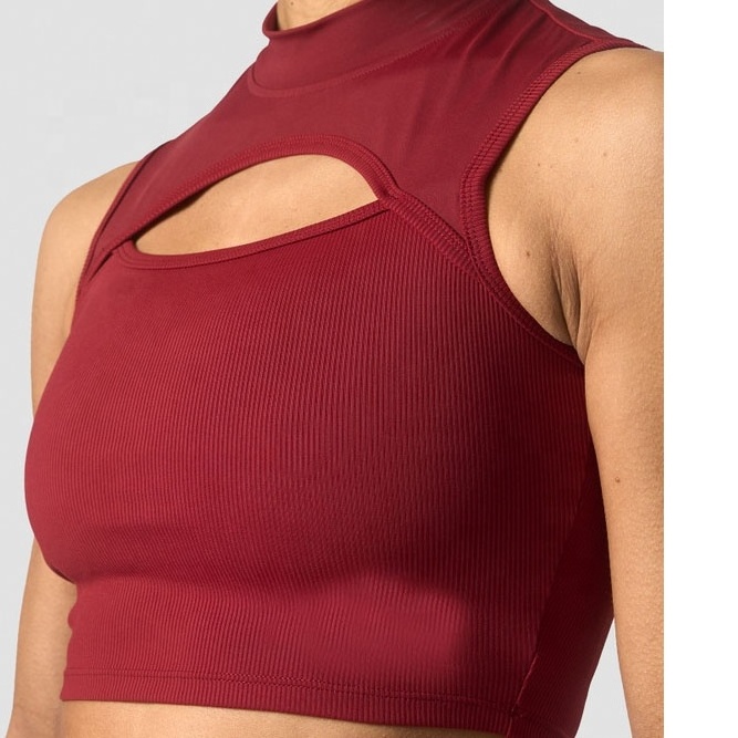 OEM Breathable  Workout Tank Tops High Quality Crop Tank Top Fitness Gym Ribbed Tank Top for Women With Cotton and Spandex