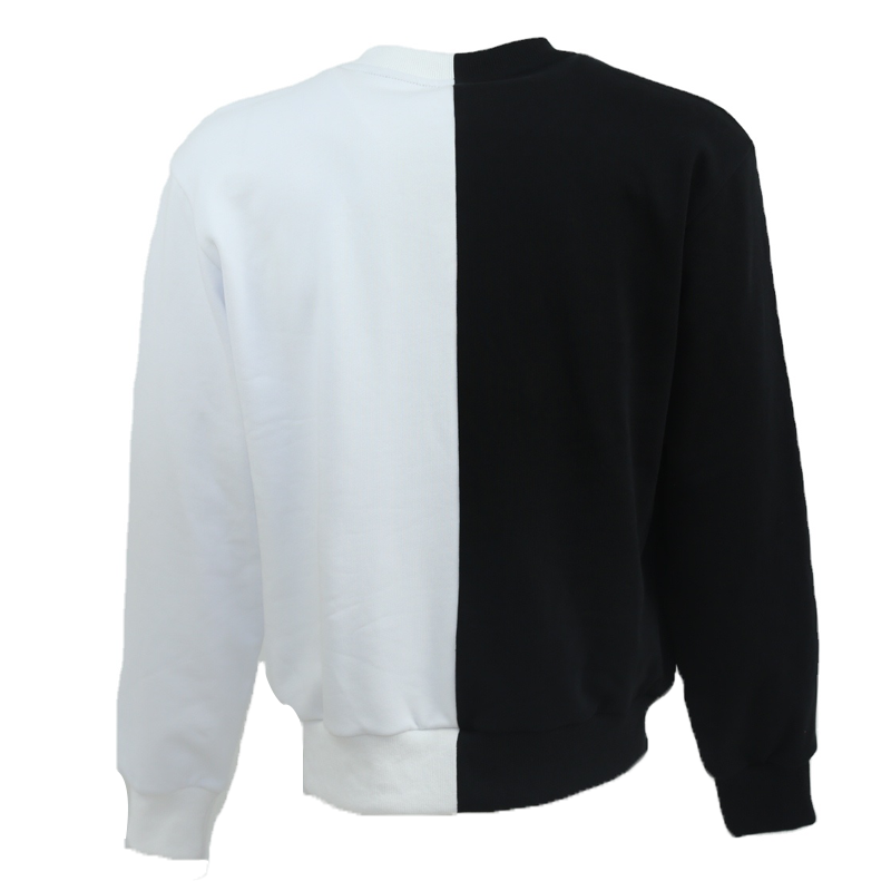 Custom designed high quality male oversized color block black and white hoodie