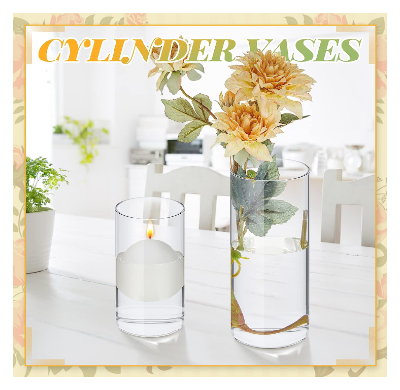 wholesale cheap modern handmade flat large tall cylinder bottle hydroponic elegant customized flower decor oil candle glass vase