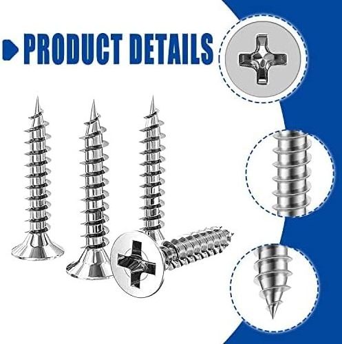 DIN 7982 Stainless steel cross recessed  black 2.5mm x 5mm t6 csk head self tapping countersunk screw