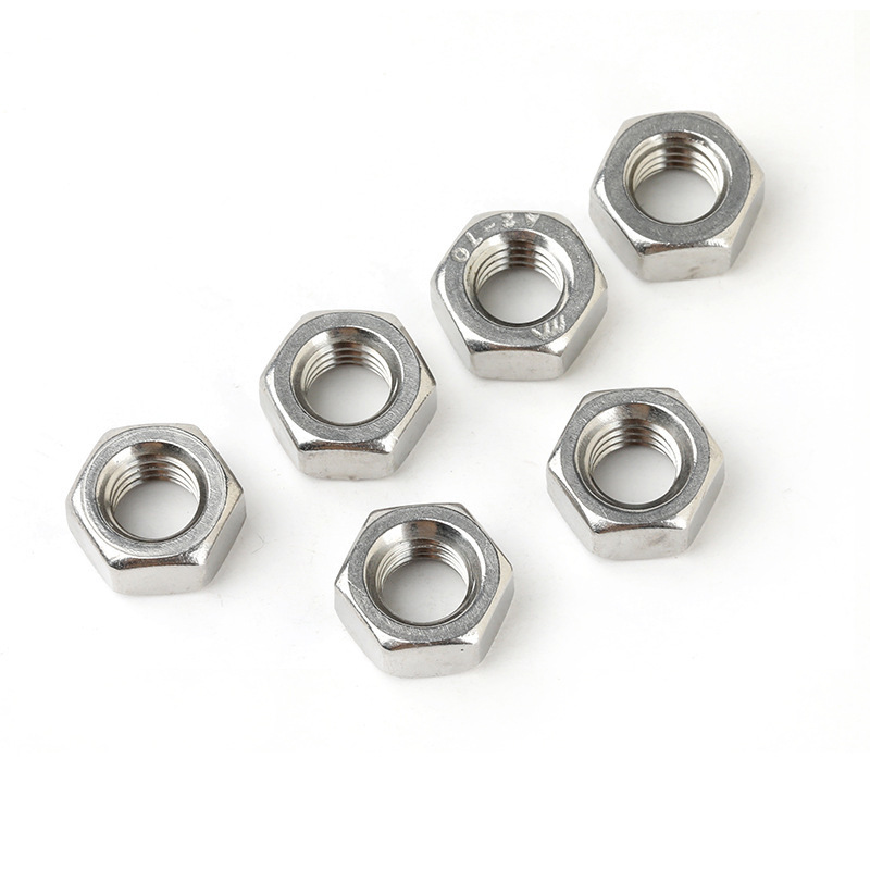 Customized Stainless Steel Hex Hexagon Nylon Insert Lock Nut Self locking Nuts