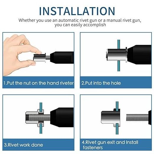 M3 M8 ss Yellow Zinc plated pressure riveting small aluminum threaded Flat Head open end air Blind Rivet Nut with knurled body