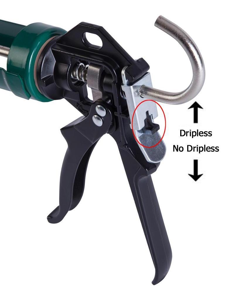 Adjustable No Drip Revolving Barrel Resin Caulking Gun, 300ml Cartridge Capacity, 10:1 12:1 16:1 Thrust Ratio