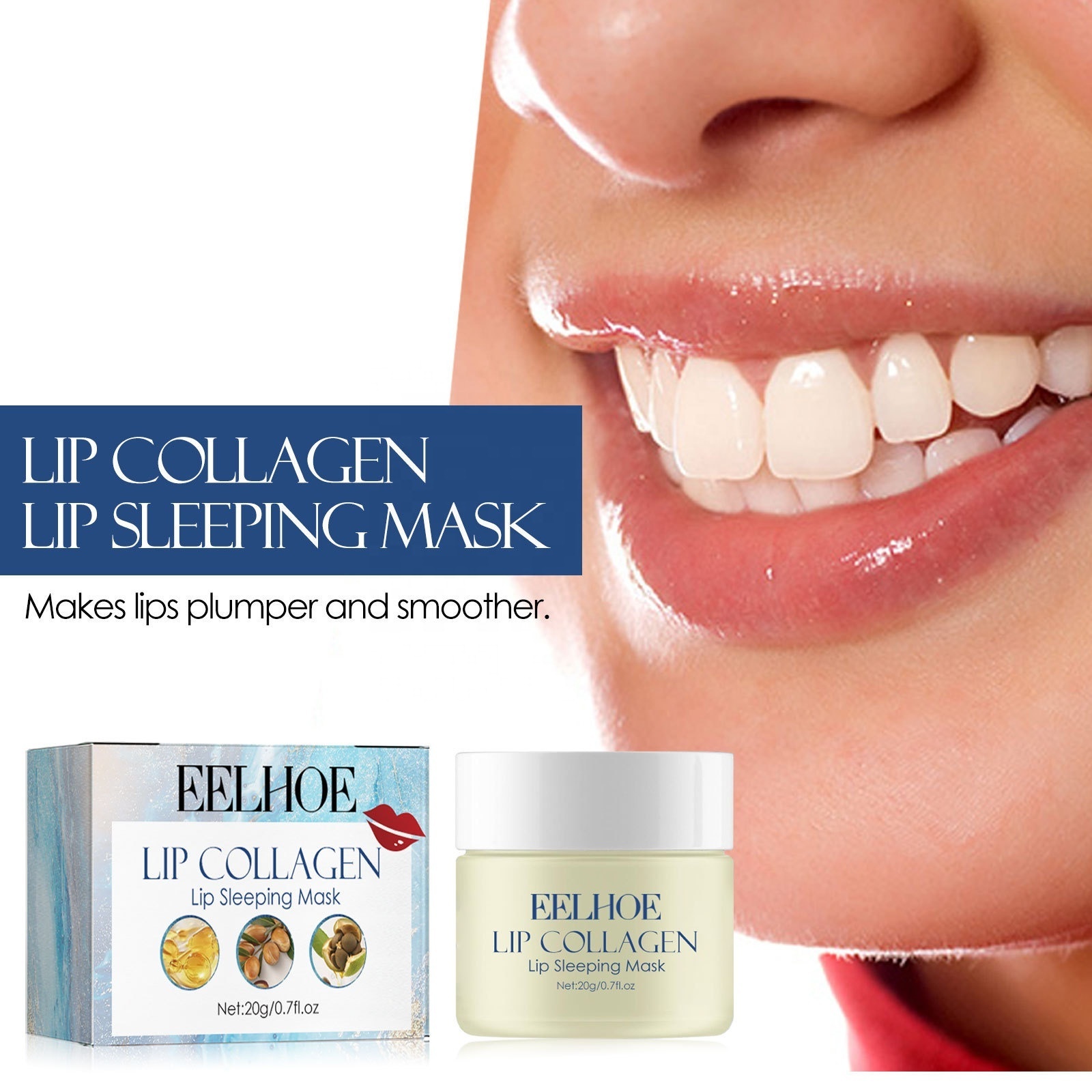 Exfoliating Skin Care Volumizing Moisturizing Lip Balm Collagen Lip Mask Makeup Prevent Dry Cracking Fade Lines Lip Balm