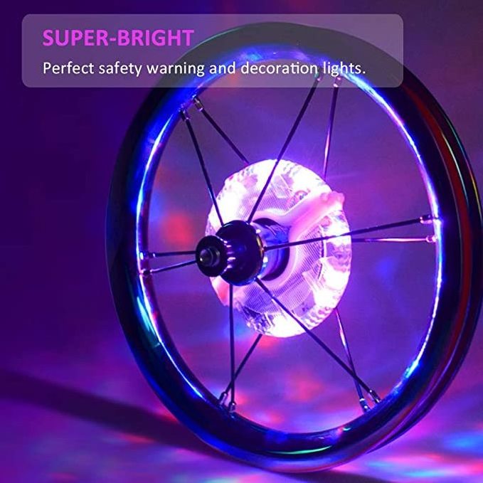 Biking Bicycle Spoke Light LED Bike Wheel Light Scooter Light Kids Bike Accessories USB Front Tail Lamp 7 Color Cycling