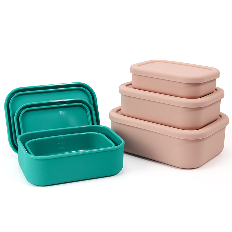 Silicone Bento Box Made from Platinum LFGB German Silicone - Microwave, Freezer and Oven safe - Lunch, Snack and Food Container