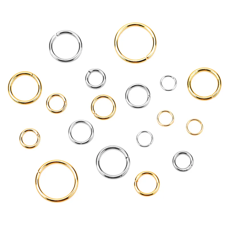 100pcs Never Fade Stainless Steel Open Jump Rings 5/6/8/10mm Split Rings Connectors For Necklace Bracelet Jewelry Accessories