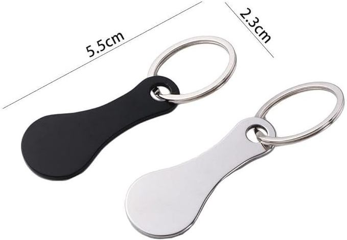 Shopping Trolley Cart Key Token Coin Tokens Holder Quarter Ring Compact Rings Metal Grocery Keyring Stainless Steel Portable