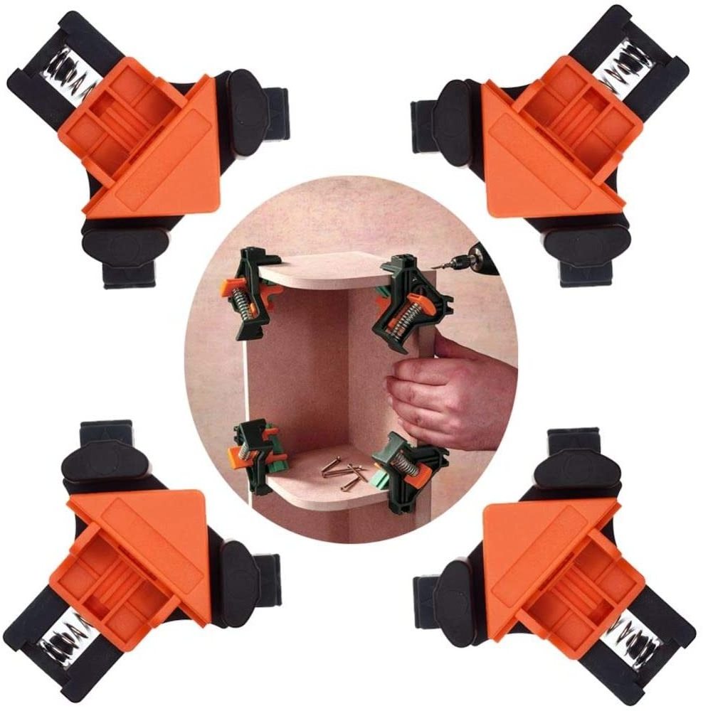 4 pcs 60/90/120 Degree Right Angle Wood Box Clamp Set Right Angle Clamp Fixing Clips Picture Frame Corner Clamp Woodworking