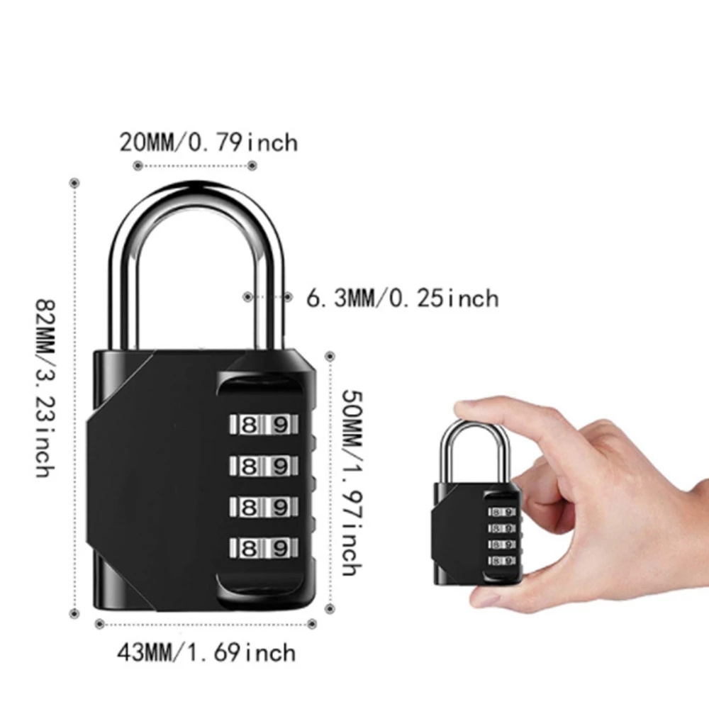 Combination Lock 4 Digit Outdoor Waterproof Padlock for School Gym Locker, Sports Locker, Fence/ Luggage Lock