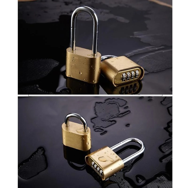 70mm 105mm Waterproof Door Lock Brass Padlock Combination Bottom Four-Digit Password Secret Code Copper Lock Cabinet Locker