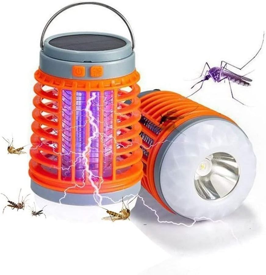 Outdoor Solar Bug Zapper Cordless Rechargeable Mosquito Zapper Mosquito Killer Insect Fly Trap Equipped for Home, Patio Camping