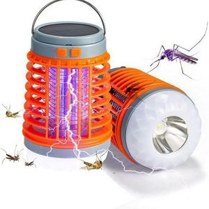 Outdoor Solar Bug Zapper Cordless Rechargeable Mosquito Zapper Mosquito Killer Insect Fly Trap Equipped for Home, Patio Camping