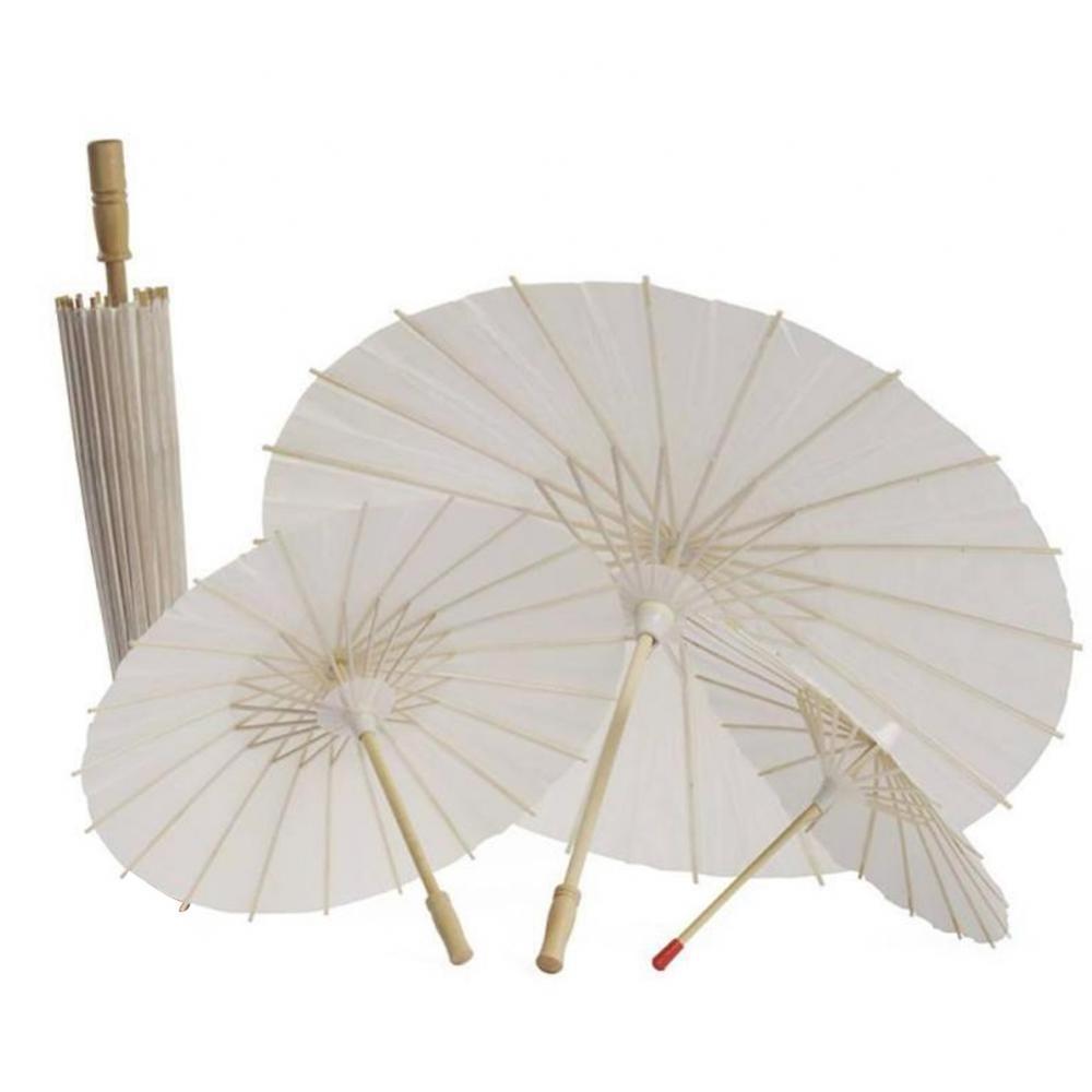 Paper Brida Wedding Umbrella White Parasols Handmade Plain Chinese Mini Craft Umbrella For Hanging Ornaments