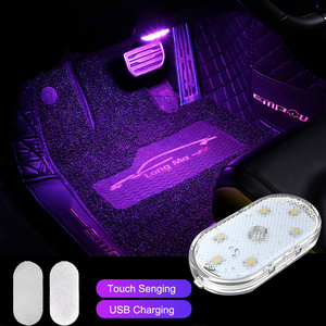 NEW Car LED Ambient Light Interior Lighting Atmosphere Lamp for Armrest Trunk Switch Touch Control Wireless Mini LED Foot Lights