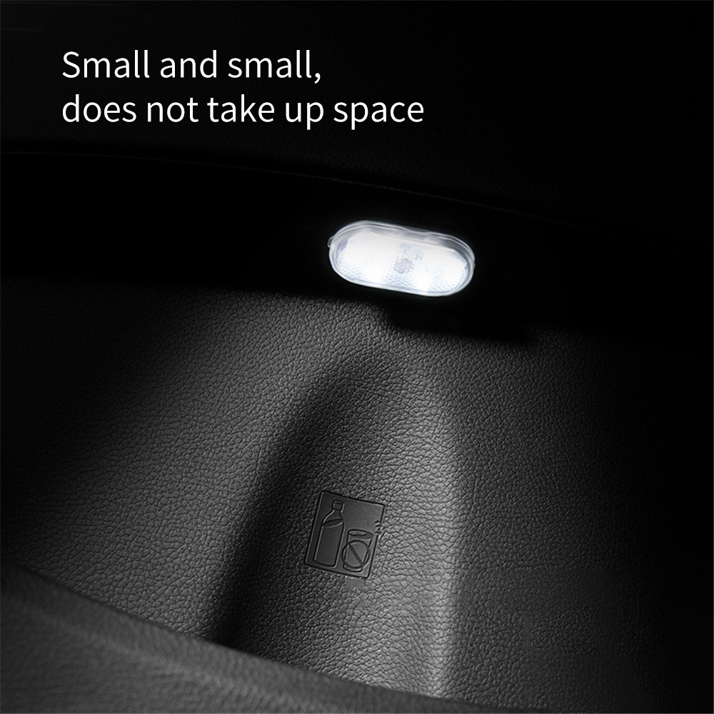 Car LED Light Interior Lighting Atmosphere Lamp for Armrest Box Trunk Switch Touch Control Wireless Mini LED Foot Lights