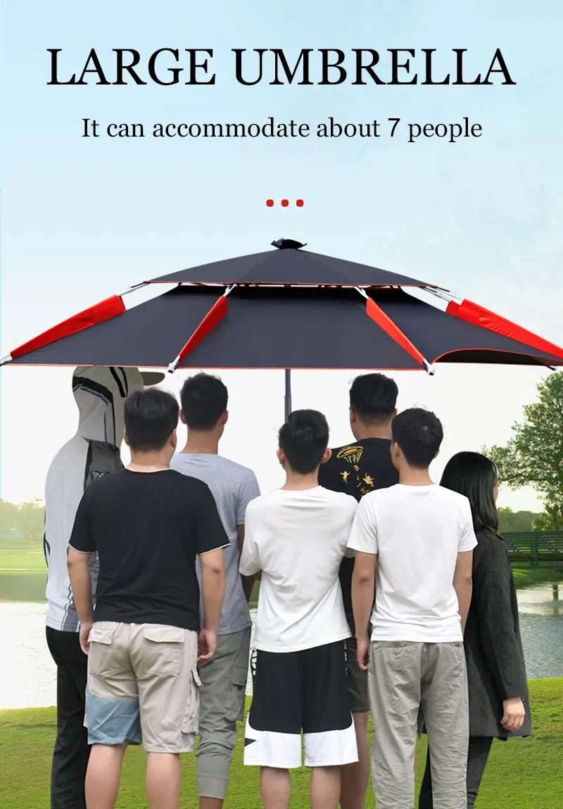 Universal folding outdoor rainproof, sunscreen and UV protection Beach umbrella outdoor 2.4m 2.2m large fishing umbrella