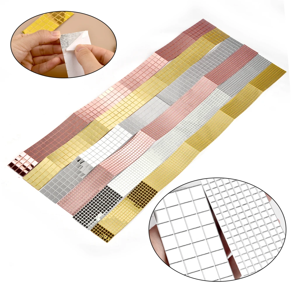 Mirror Wall Sticker Self-adhesive Square Mosaic Tiles Stickers For Home Bathroom Wall Decor Wedding Bar Diy Disco Ball