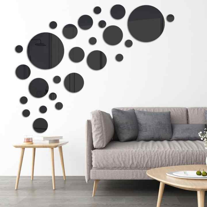 High Quality 3D Decorative Wall Mirrors Sticker Round Self-adhesive Mirror Mural Decals Removable Wall Sticker DIY Art Room Deco