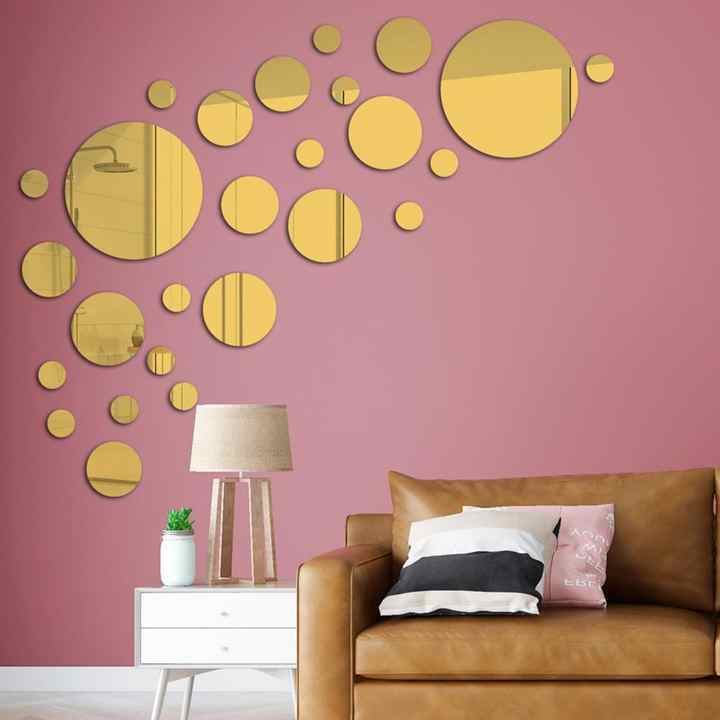 High Quality 3D Decorative Wall Mirrors Sticker Round Self-adhesive Mirror Mural Decals Removable Wall Sticker DIY Art Room Deco