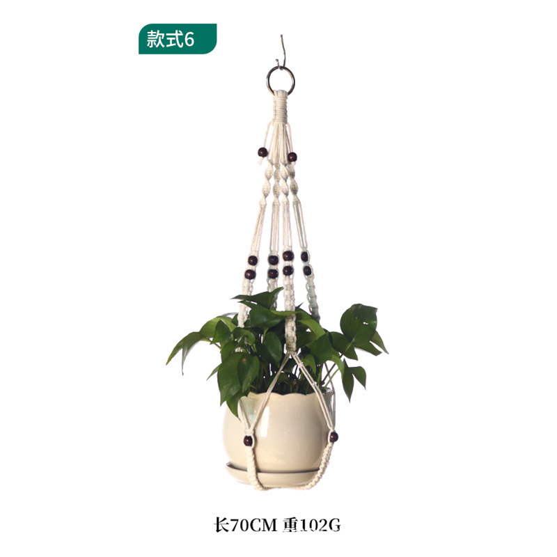 Handmade Cotton Macrame Plant Hanger Indoor Outdoor Plant Hanger Home Decoration Plant Hanger