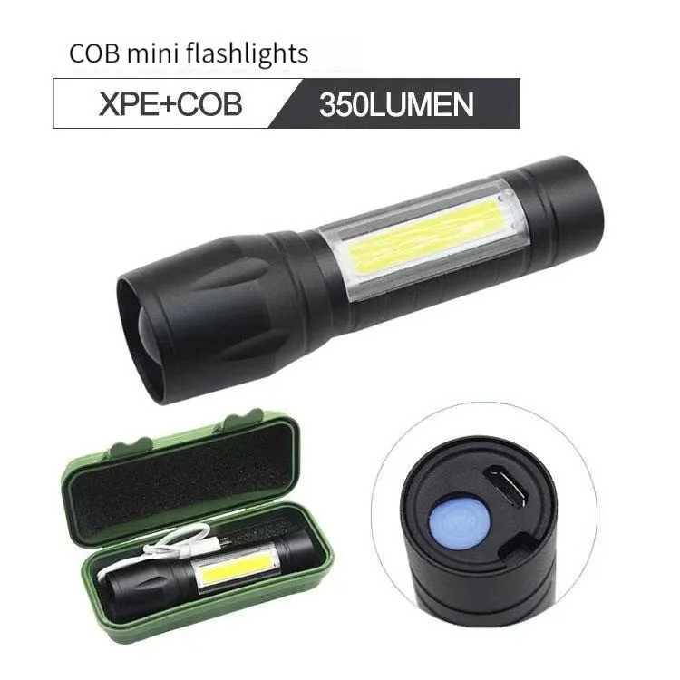 Customized COB LED Small Super Bright Zoomable Tactical Light Torch, Waterproof Mini High lumen Led Flashlight With clip