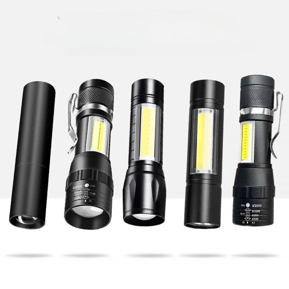 Customized COB LED Small Super Bright Zoomable Tactical Light Torch, Waterproof Mini High lumen Led Flashlight With clip