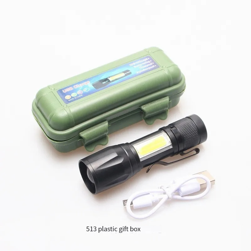 Customized COB LED Small Super Bright Zoomable Tactical Light Torch, Waterproof Mini High lumen Led Flashlight With clip