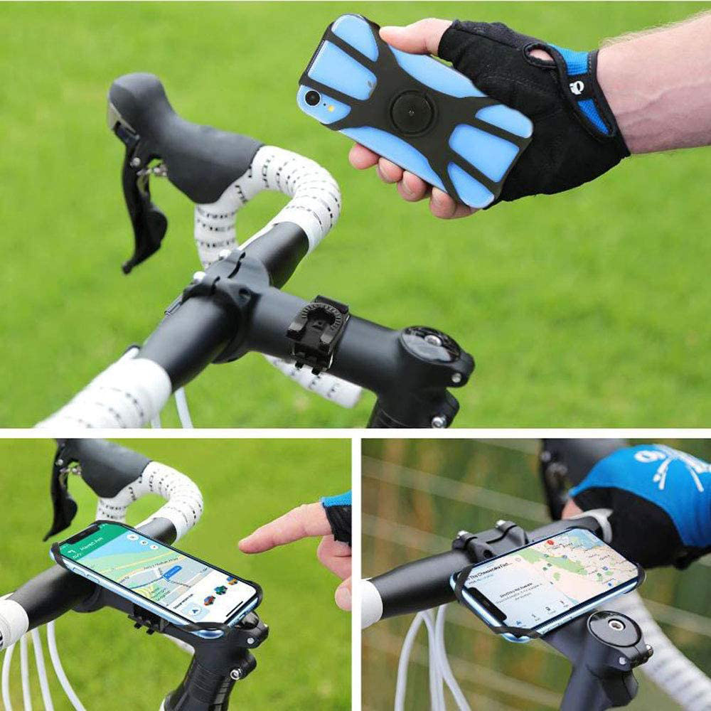 360 Degree Rotatable Adjustable Silicone Bicycle Detachable Bike Phone Mount for Universal Bike Handlebar Cell Phone Cradle