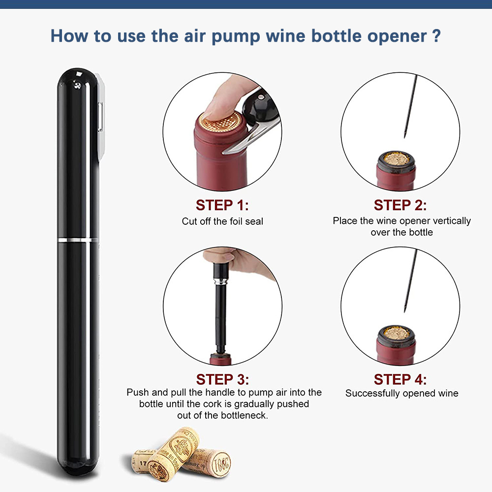 winepopper opener gas bottle Opener Air Pump wine vacuum corkscrew speed opener take out cork accessory