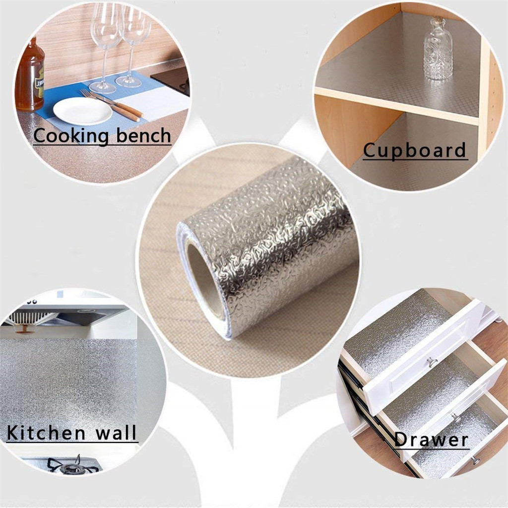 Factory Supply Kitchen Wall Stickers White Pvc Stickers Wallpaper Kitchen Aluminum Foil Stickers