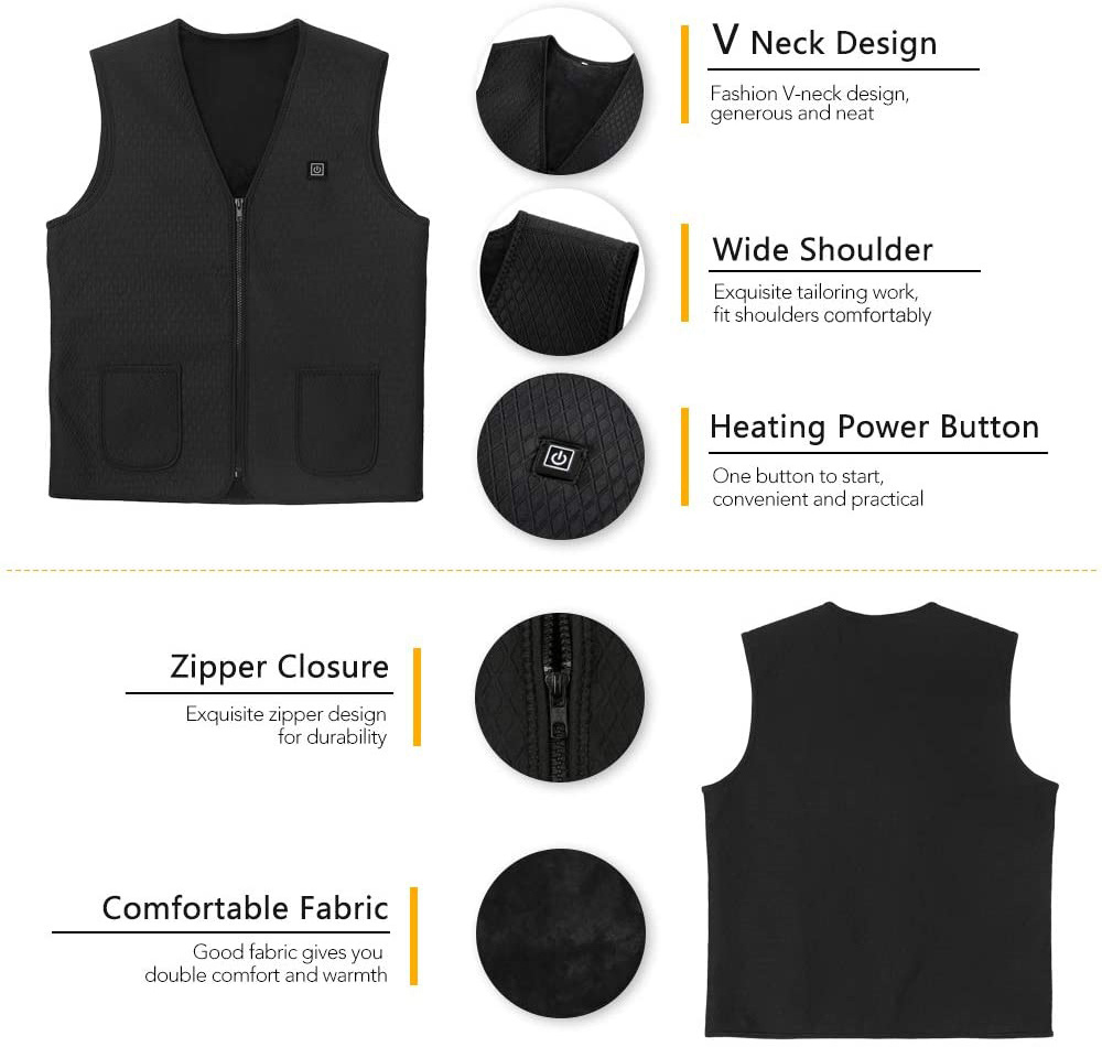 Male Female Heated Vest Warm Winter Men's Clothing USB electrical heating Sports thermal vest