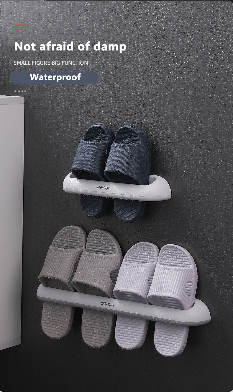 Bathroom Shoes Storage Hanger Hanging Shoes Organizer Wall-mounted Plastic Shoe Storage Rack Slippers Rack Towel Shelf Organizer